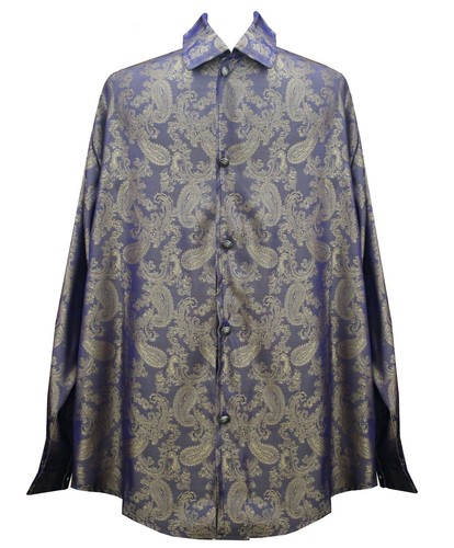 Steampunk Edwardian Victorian Western Brocade Patterned Men/'s Shirt