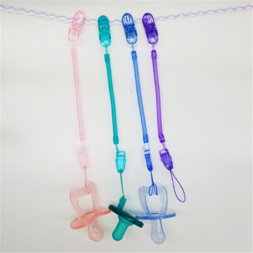 Baby Infant Toddler Spring Dummy Pacifier Soother Nipple Clip Holder Strap