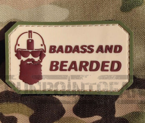 Gun Point Gear Velcro Morale Patch Badass and Bearded Operator PVC Patch