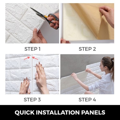 22pcs PE Foam Wall Sticker 3D Brick Embossed Wall Paper DIY Wall Home Decor