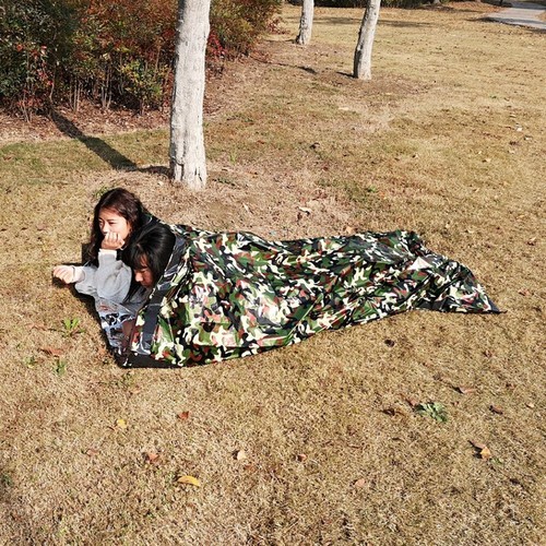 Reusable Waterproof Camouflage Emergency Sleeping Bags Thermal Survival Camping