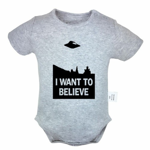 I Want To Believe Newborn Romper Baby Short Sleeve Jumpsuit Bodysuit Clothes Set