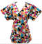 Butterfly,/& Star Heart sizes XS-3XL New Women/'s Fashion print scrub top Emoji