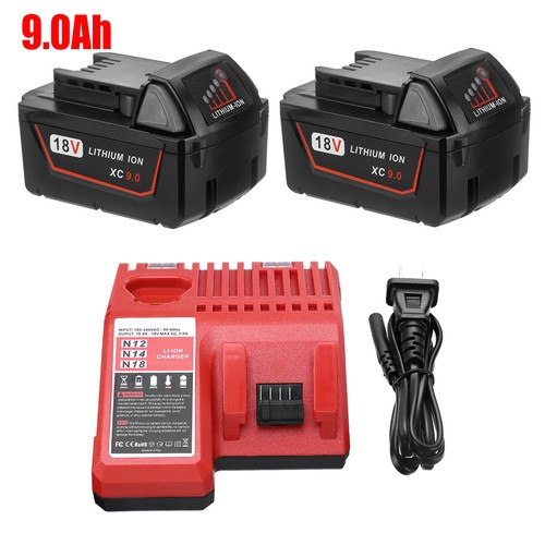 18 Volt Lithium XC 9.0 AH Extended Capacity Battery Charger For Milwaukee M18