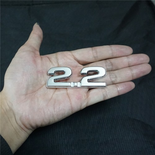 1PC Chrome 2.2L Red Metal Decal Badge Emblem Sticker Engine Car Edition Auto 3D