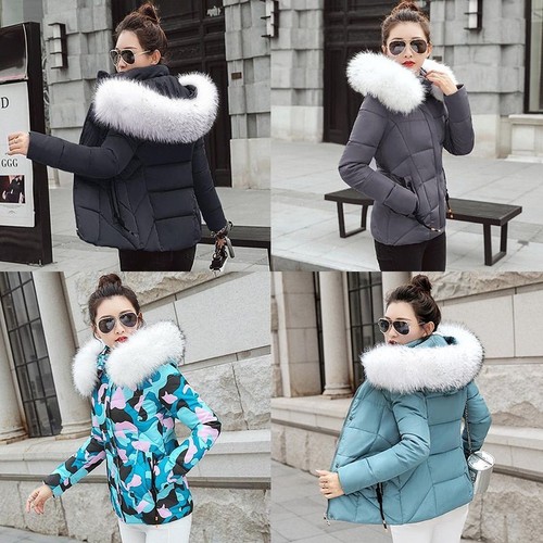 Coats Hooded Jackets Women Winter Collar Thick Cotton Padded Female For Ladies