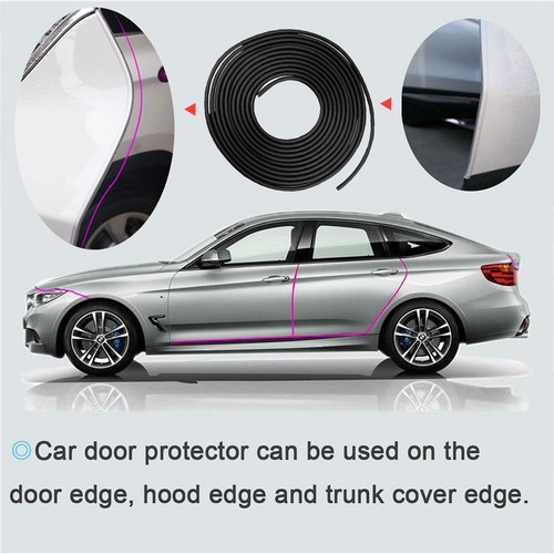2M Black Rubber Seal Strip Molding Edge Trim Car Door Window Protector Guard Kit