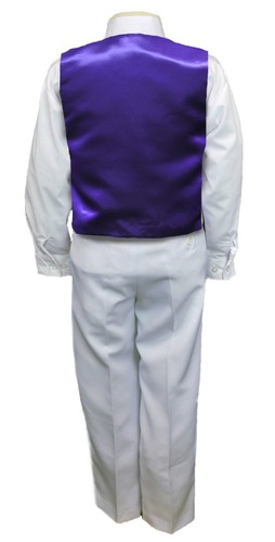 Purple Satin Vest Only for Boy Baby Toddler Kid Teen Formal Wedding Party S-20