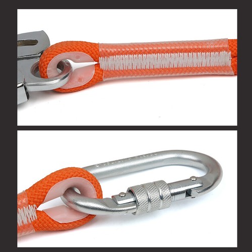 Rock Climbing Heavy Lanyard Duty Aerial Work Safety Fall Protection Rope w// Hook