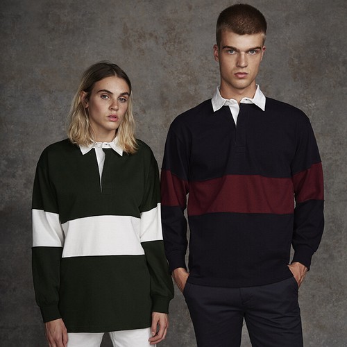 -Traditional Heavyweight Jersey FR007 Front Row Panelled Tag-Free Rugby Shirt