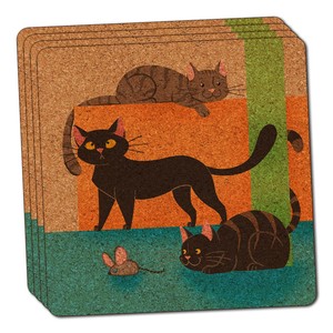 Cat-Caboodle-Thin-Cork-Coaster-Set-of-4