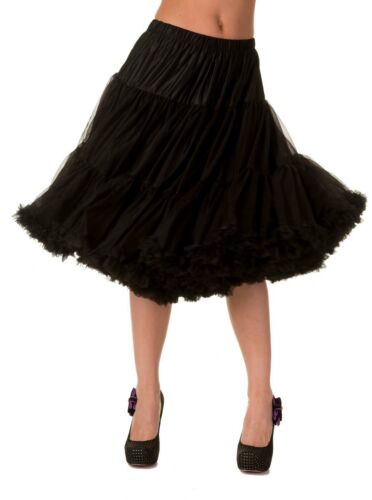 Black 50/'s Rockabilly Super Soft 26 inches Petticoat Skirt By Banned Apparel