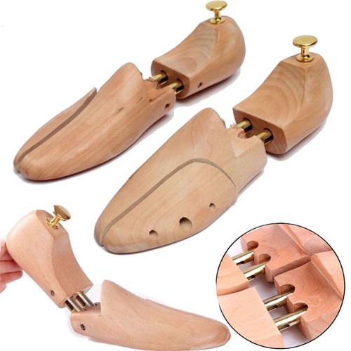 1 Pair Wooden Shoes Tree Holder Shaper Keeper Stretcher Adjustable Shoes EU45-46