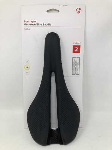 NEW Bontrager MONTROSE Elite Saddle 138mm Black Cover Titanium Rails