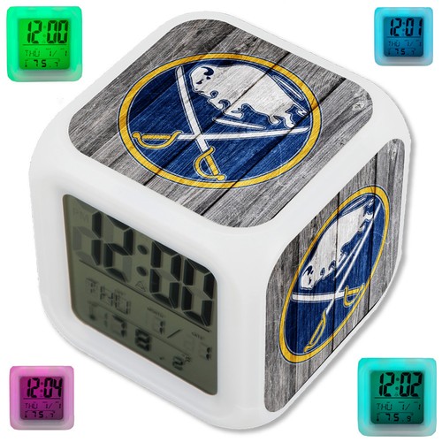 Buffalo Sabres Digital LED Clock Multi Color Changing Alarm Desk Decor