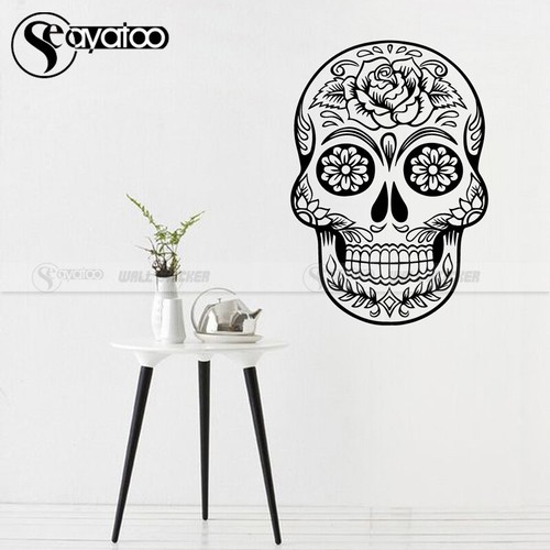 Halloween Skull Skeleton Horror Scary Vinyl Wall Sticker Decal Bedroom Pattern