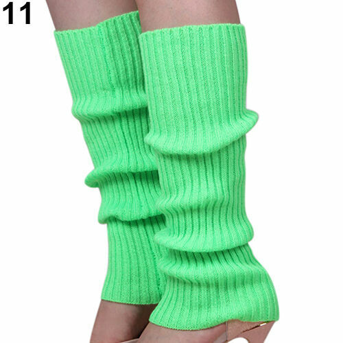 Women Girls Winter Warm Knit Crochet High Knee Leg Warmers Leggings Boot Socks