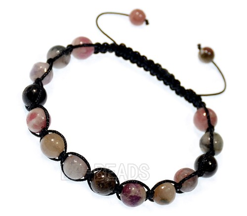 Handmade femme homme 8 mm pierres naturelles MACRAME perles bracelet réglable