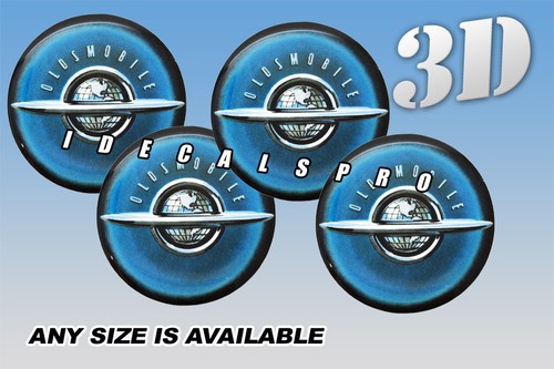 OLDSMOBILE PLANET wheel center cap decals emblems stickers 4 pcs ~ ANY SIZE ~