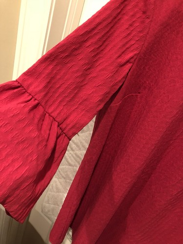 Rare/_NWT ZARA 2017 FUCHSIA RED DRESS WITH FRILLED SLEEVES /_Size XS S M L XL