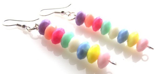 200 CANDY DOLLY BEADS NOT EDIBLE JEWELLERY MAKING RONDELLE SHAPED FREE P/&P