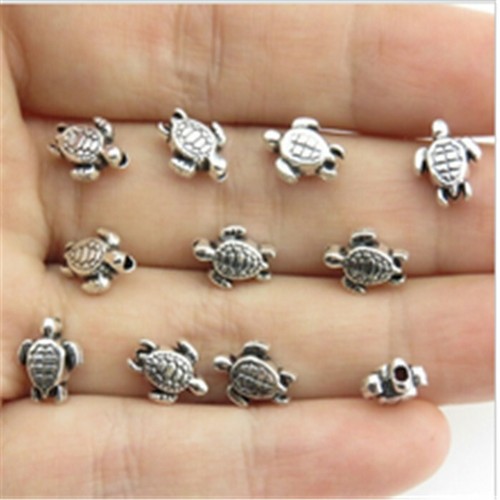 Vintage Silver Alloy Animal 9mm Sea Turtle Spacer Beads Jewelry Makings DIY
