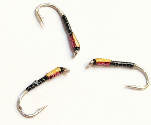 Woofter CICALINO Trote Mosche 3 Pack Resina Epossidica Giallo guance Cicalini pesca a mosca #10,12