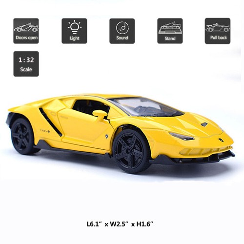 Lamborghini Centenario LP770-4 1//32 Die Cast Modellauto Spielzeug Kinder Gelb