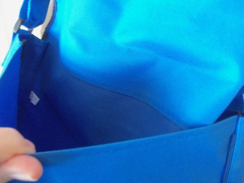 M Resort Las Vegas Royal Blue Polyester Adjustable Shoulder Strap Messenger Bag