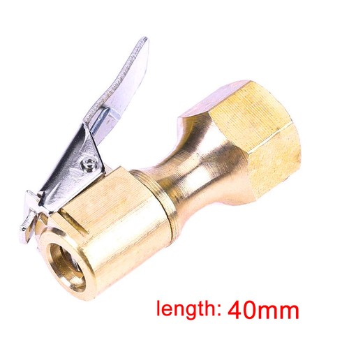 Straight Brass Car Tire Inflator Valve Stem Connector Air Chuck Lock On Clip 1*