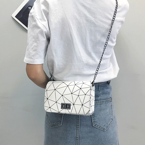 Women Leather Chain Cross Body Messenger Side Bag Shoulder Handbag Purse UK Ship