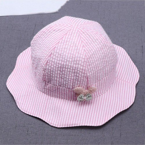 Baby Girls Bowknot Stripe Round Printed Hats Toddler Wide Brim Sun Visor Hat US