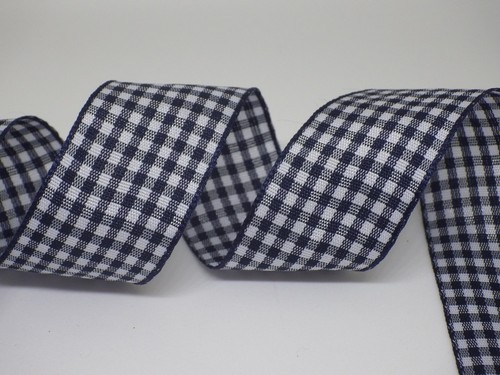 free postage Gingham Check Ribbon 25mm in 2m or 3m cut lengths