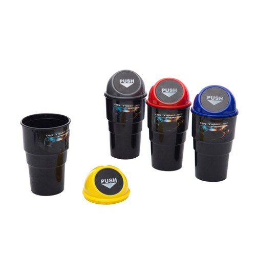 4pcs Mini High Quality Creative Flip Dustbin Trash Bin for Car