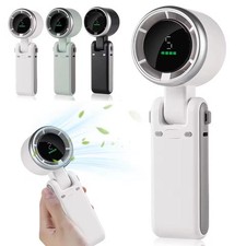 Rechargeable Handheld Turbo Fan with Digital Display Portable Travel Mini Fan