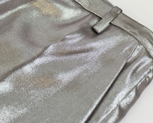 NWT BRUNELLO CUCINELLI Women/'s Silver 100/% Silk Dress Pants Size 8//44 $1450