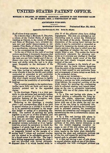 Official 1915 Film Reel US Patent Art Print Antique Vintage Movie Cinema 463
