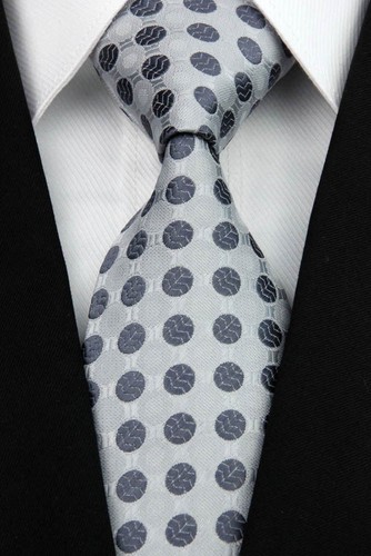 Classic Blue White Red Striped 100/% New Silk WOVEN JACQUARD Men/'s Tie Necktie
