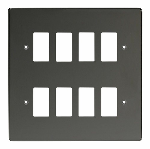Varilight xdipg 8 Powergrid Iridium Noir 8-gang GRILLE Plaque double Twin plaque