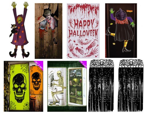 Tapa Puerta De Halloween Decoración Fiesta-de Pared Esqueleto Zombie Bruja