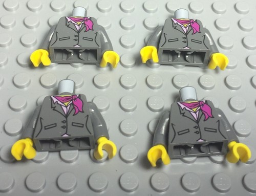 Girl Dark Gray Jacket With Magenta Pink Scarf Torsos Lot Lego X4 New Female