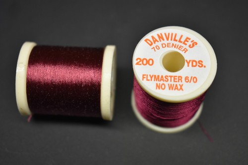 1 Spool #52 WINE Danville/'s FlyMaster No Wax 6//0 70 Denier 200 yards Fly Tying