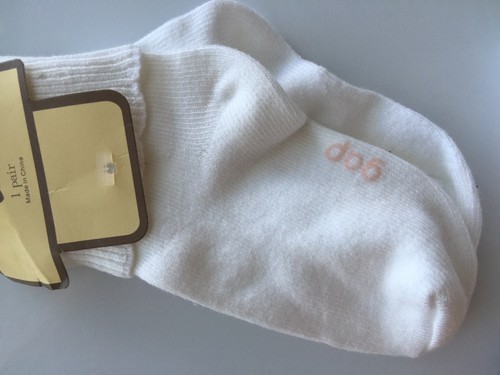 1 Pair Girls Kids Children Solid White GAP Crew short school Socks