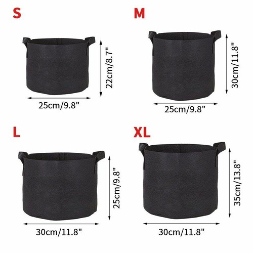 Details about / 5pcs Grow Bags Indoor Outdoor Garden Pot Felt Garden Grow Bag Vegetable Pots