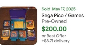 Sega Pico Gaming Console w/5 Game & All Cables-Vintage-Console Does Have Issues