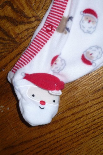 Carter/'s My First Christmas Pajamas Santa Claus Fleece newborn 3 Months NEW