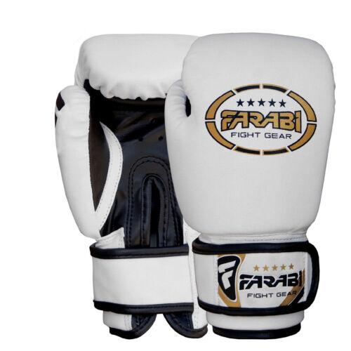Farabi 4-oz Kids Boxing Gloves Punching Bag Pad Workout Gloves White Kickboxing