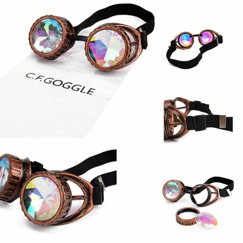 Kaleidoscope Steampunk Goggles Vintage Welding Fancy Dress Goth Biker Xmas gifts