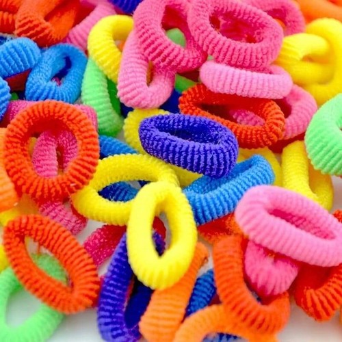 100 Pcs Colorful Child Kids Hair Holders Cute Rubber Hair Band Elastics...