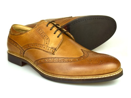 Rouge Tape Backford Homme en Cuir Beige Gibson Chaussures RRP £ 50 GRATUIT UK p/&p!